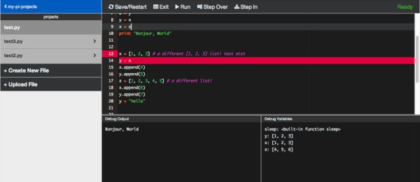 Debugging with the Raspberry Pi WebIDE