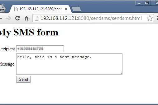 Send a Test SMS Message From Your Website