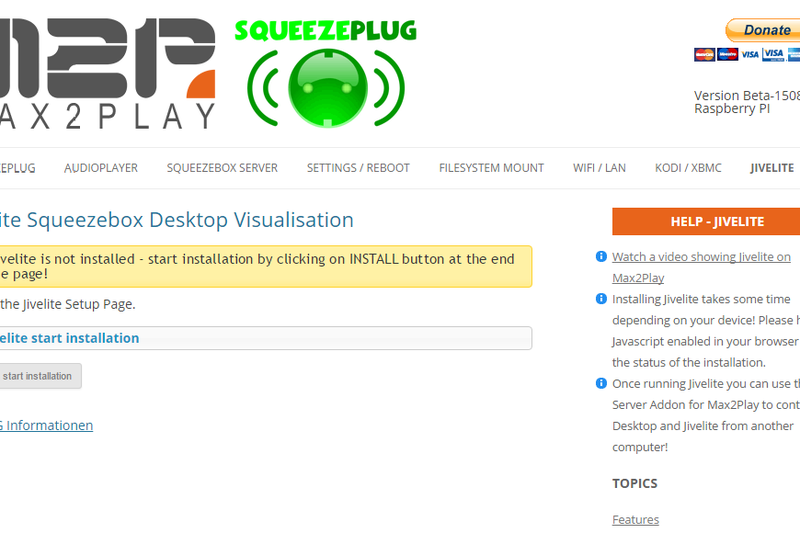 Use Max2Play Extensions to Set-up and Install the Display and Visualization