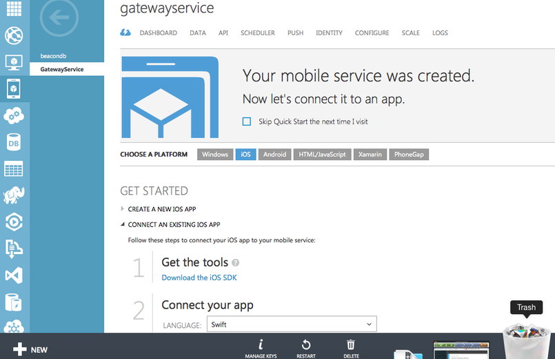 Creating the Azure Mobile Service and SQL Database Part 2