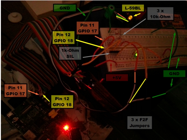 Raspberry Pi - BI-COLOR RIGHT ANGLE LED - 2xGPIO