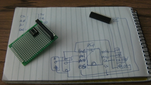 Reading analogue data on a Raspberry Pi using MCP3002 Schematic