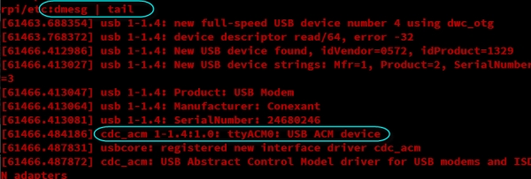USB Dial Up Modem for Raspberry Pi Codes