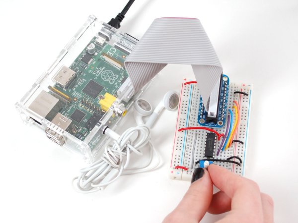 ADC Circuit Raspberry Pi Analog Input Circuit on Breadboard