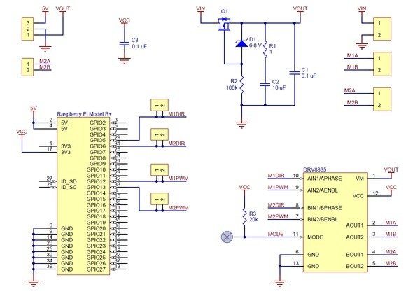 Motor Driver DRV8835 (for Raspberry Pi) schematic