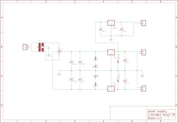 Power supply for function generator schematic