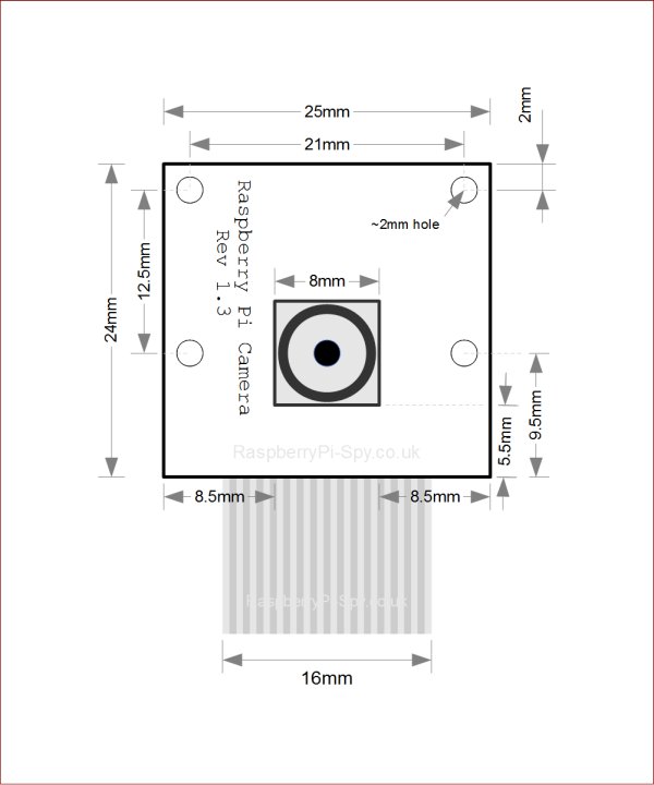 Raspberry Pi Camera Module Mechanical Dimensions schematic