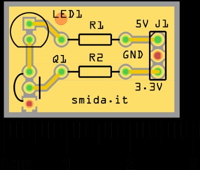 Debug GPIO with LED schematic