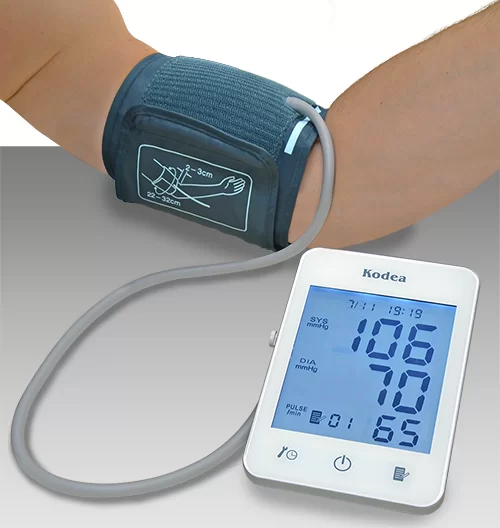 Place the sphygmomanometer on your arm