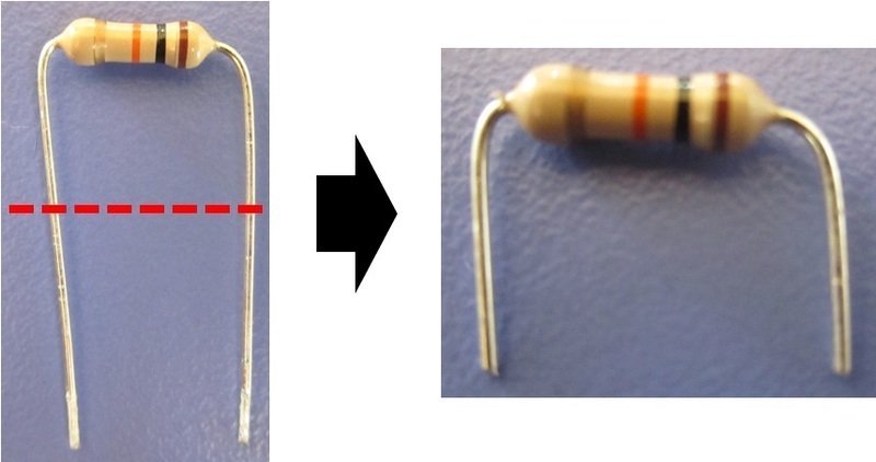 Trim the ends of the resistors.