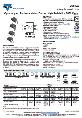 First page of VO617A datasheet