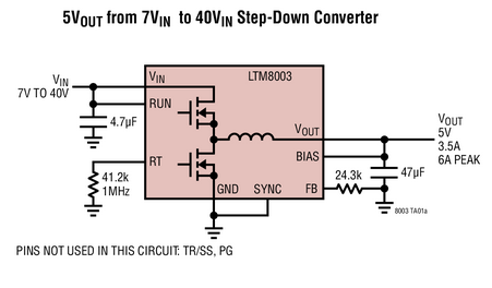 LTM8003 - 40VIN, 3.5A Step-Down μModule Regulator