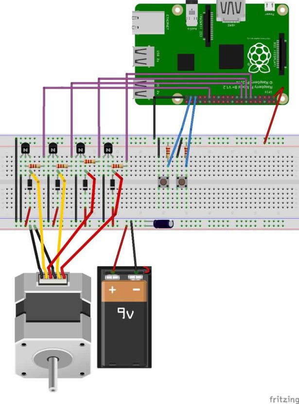 circuit stepper motor control with raspberry pi