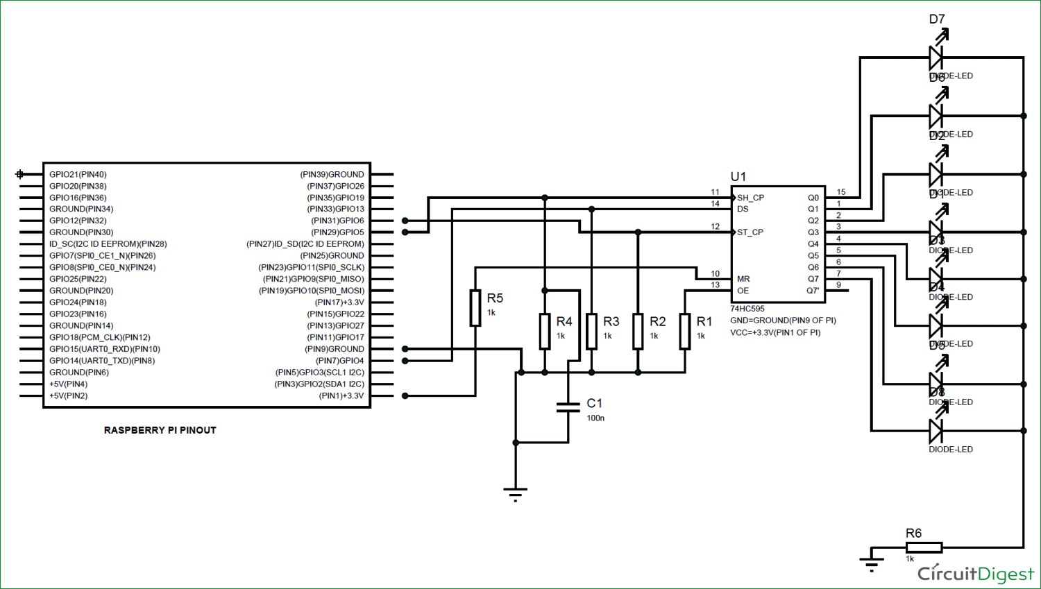 How To Use A 74hc595 Shift Register With A Avr Attiny13 3 Steps Images 4065