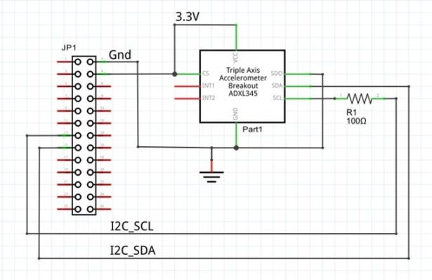 schematic learn to use i2c accelerometer