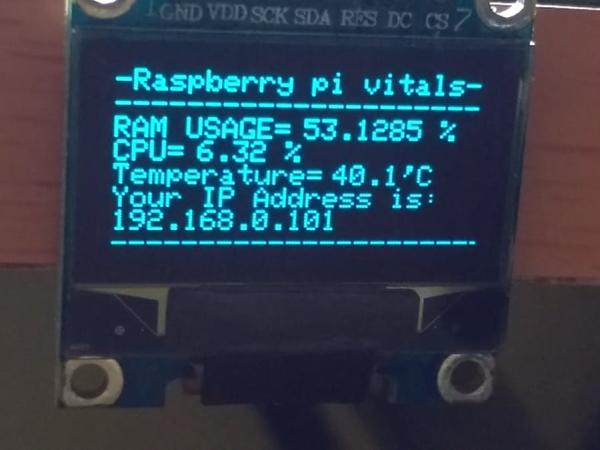 raspberry pi vital monitor via oled
