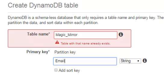 Create the supporting DynamoDB tables