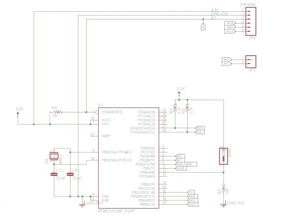 A schematic for the setup of the ATMEGA can be seen below