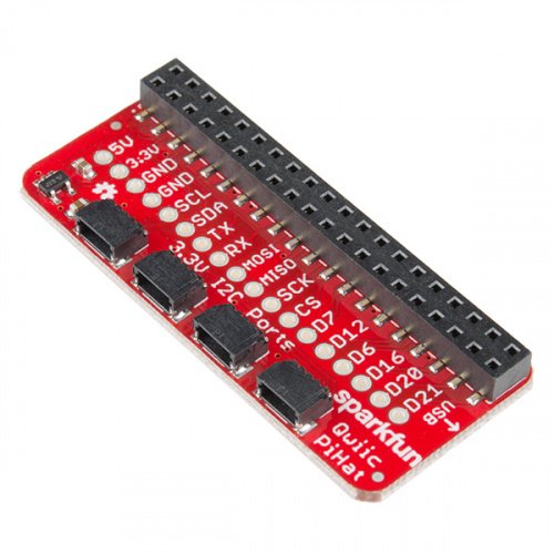 Introduction This Qwiic HAT for Raspberry Pi is the quickest and easiest way to utilize SparkFun’s Qwiic ecosystem while still using that Raspberry Pi that you’ve come to know and love. This Qwiic HAT connects the I2C bus (GND, 3.3V, SDA, and SCL) on your Raspberry Pi to an array of Qwiic connectors. It also has a few important pins on the Raspberry Pi broken out for easy access. Since the Qwiic system allows for daisy chaining (as long as your devices are on different addresses), you can stack as many sensors as you’d like to create a tower of sensing power!