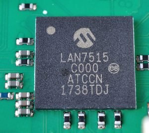 Microship LAN7515 Gigabit ethernet and USB 2.0 Hub chip