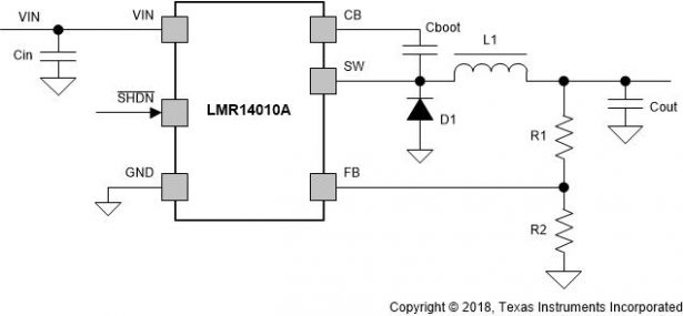 TEXAS INSTRUMENTS’S LMR14010A STEP DOWN CONVERTER