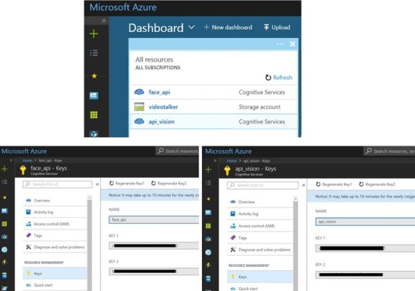 Azure Developer Dashbord and API key settings