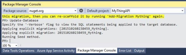 Run Update-Database command