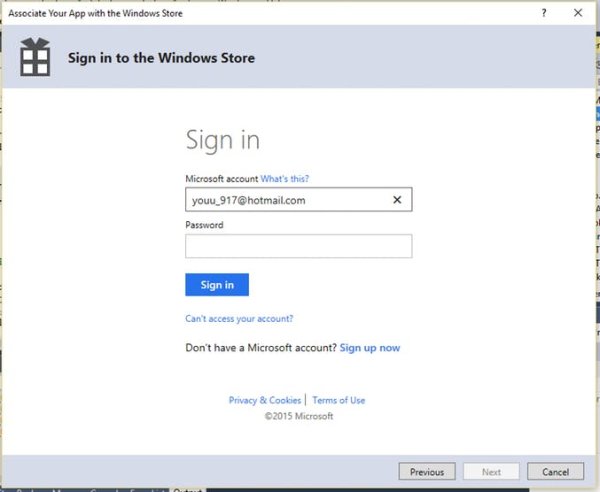 Sign In to the Windows Store