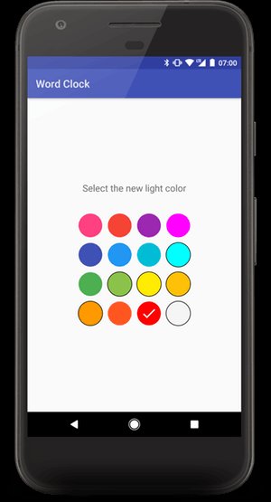 The Android companion app allow the user to change the LEDs color