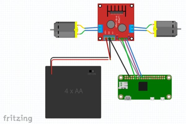 USB battery pack and Raspberry Pi camera omitted