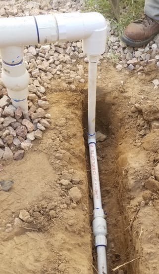 Water line with one way valve