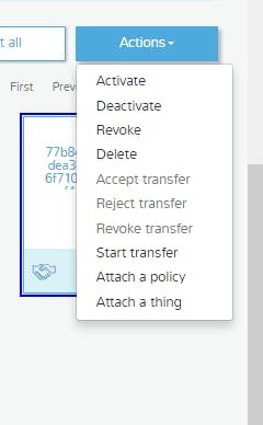 certificate from actions menu