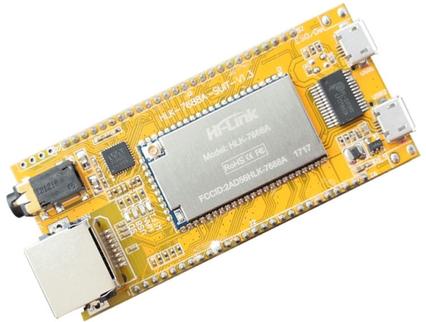 HLK-7688A OPENWRT DEVELOPMENT BOARD COMES WITH AN AUDIO JACK
