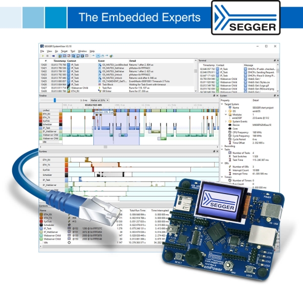SEGGER’S SYSTEMVIEW ADDS DATA ACQUISITION VIA UART AND TCP IP