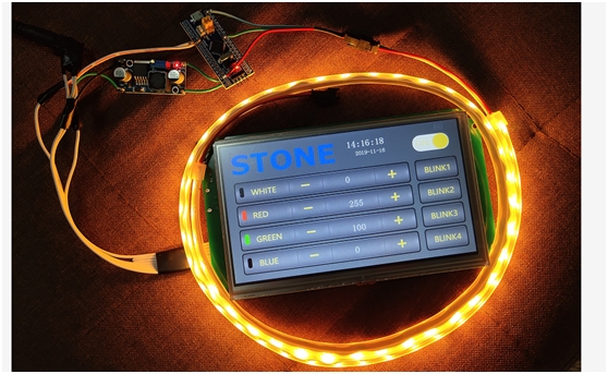 Using-STONE-TFT-LCD-Control-WS2812B_RGB-lamp