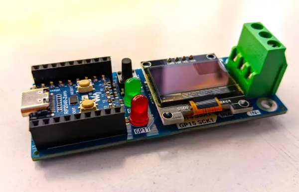 HACKADAY PRIZE 2023 PI PICO MEASURES VOLTS, AMPS AND WATTS