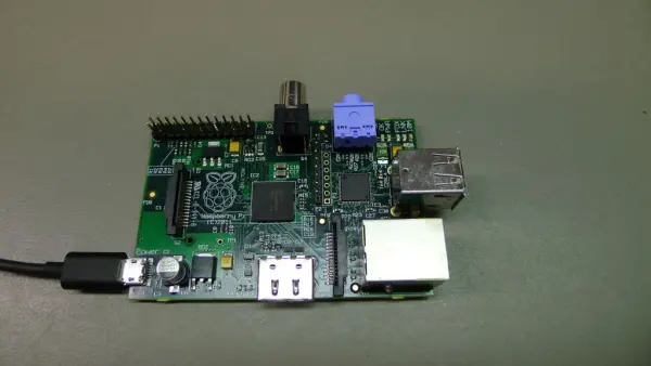 Raspberry Pi beta board, populated
